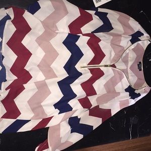 Rue 21 chevron three-quarter inch sleeve shirt